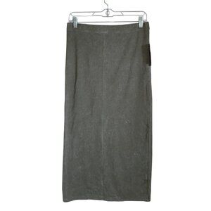 Wild Fable Womens Midi Pencil Skirt Stretchy Light Gray Ribbed Knit Size Medium